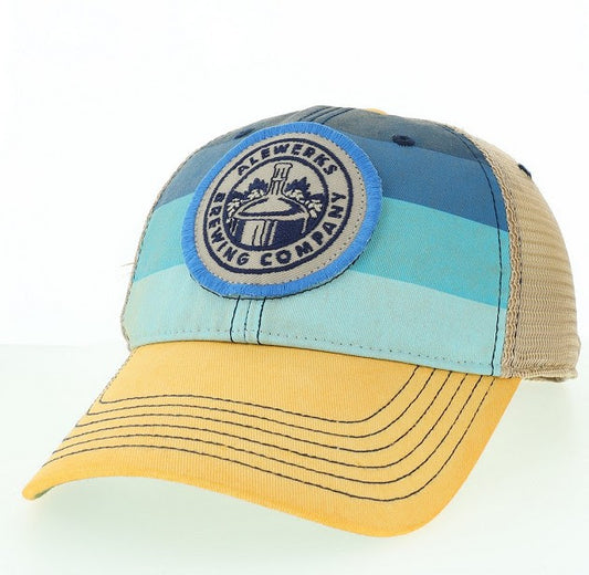 Blue stripe trucker OFA w/ Alewerks Circle khaki/pacific