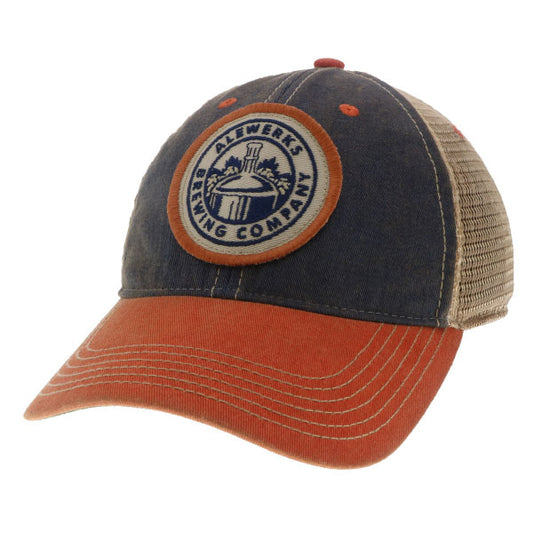 Alewerks Navy Orange Patch Hat